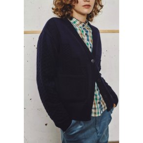 Le Mont Saint Michel: Gadda Fancy Knit Cardigan - Navy