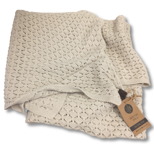 By Lohn: Strikket Plaid - Square - Beige Melange
