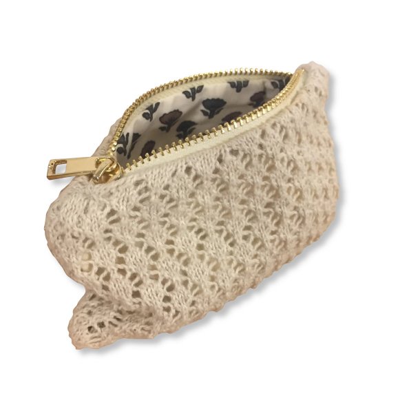 By Lohn: Strikket pung - Beige Melange