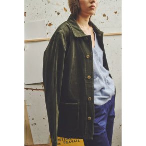 Le Mont Saint Michel: Viviane Corduroy Work Jacket - Khaki