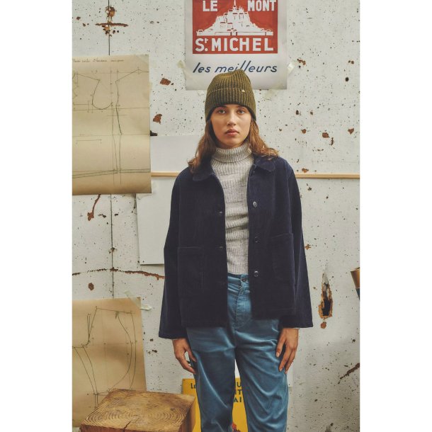 Le Mont Saint Michel: Viviane Corduroy Work Jacket - Navy
