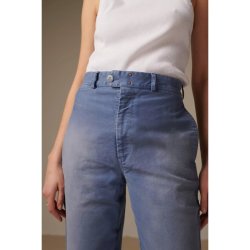 Le Mont Saint Michel: Vintage Washed Work Trousers - blue