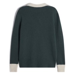 Le Mont Saint Michel: Galmina Graphical Cardigan - Green