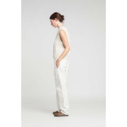 Le Mont Saint Michel: Vintage Washed Work Trousers - Offwhite
