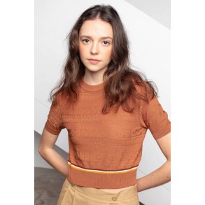 Le Mont Saint Michel: Sirce Fancy Knit Sweater - Brown