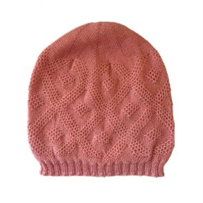 Chola: Strikket Mnstret Hue i alpaca - Rosa