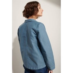 Le Mont Saint Michel: Work Jacket - Moleskin Cotton - Sky Blue