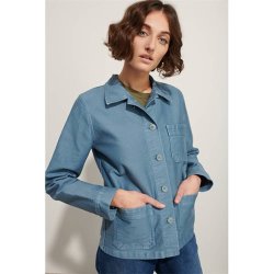 Le Mont Saint Michel: Work Jacket - Moleskin Cotton - Sky Blue
