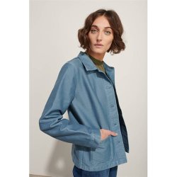 Le Mont Saint Michel: Work Jacket - Moleskin Cotton - Sky Blue