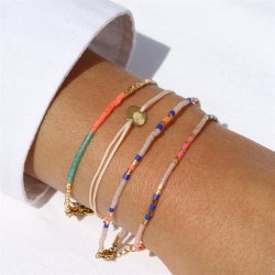 Blush Indigo: Armbnd - Darling Disc Gold - Creme Blush