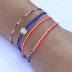 Blush Indigo: Armbnd - Darling Disc Gold - Indigo Blue