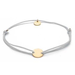 Blush Indigo: Armbnd - Darling Disc Gold - Light Grey