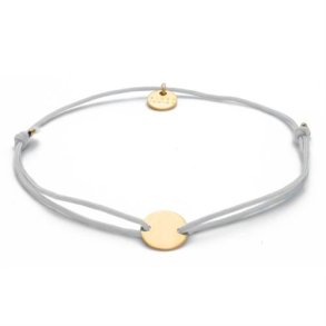 Blush Indigo: Armbnd - Darling Disc Gold - Light Grey