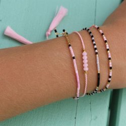 Blush Indigo: Armbnd - Sweet String - Black Sprinkles