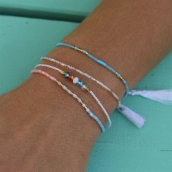 Blush Indigo: Armbnd - Sweet String - Blue Sprinkles