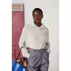 Le Mont Saint Michel: Mohair Knit Polo Shirt - Offwhite