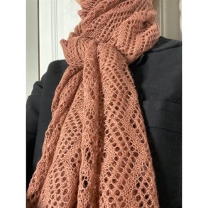 Chola: Strikket Mnstret Trklde - Alpaca - Brick