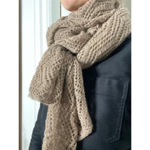 Chola: Strikket Mnstret Trklde - Alpaca - Lys brun