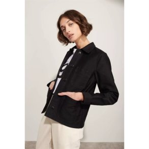 Le Mont Saint Michel: Work Jacket - Moleskin Cotton - Black