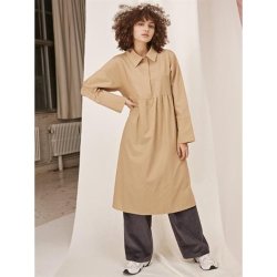 HUNKN: Kjole - Pianna Shirt Dress - Camel