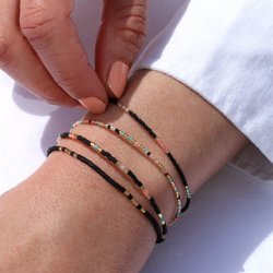 Blush Indigo: Armbnd - Sweet String - Frosted Black