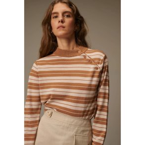 Le Mont Saint Michel: Salgary Fancy Striped Sweater - Camel