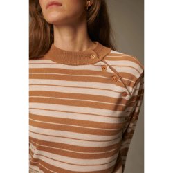 Le Mont Saint Michel: Salgary Fancy Striped Sweater - Camel