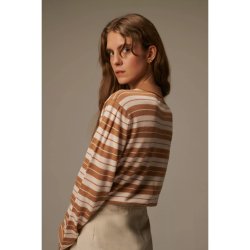 Le Mont Saint Michel: Salgary Fancy Striped Sweater - Camel