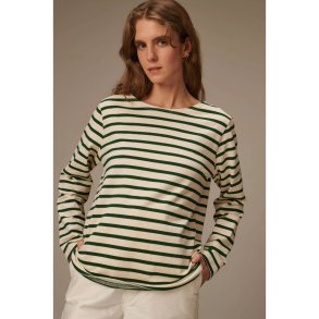 Le Mont Saint Michel: Tilda T-shirt - Breton striber Offwhite/Green